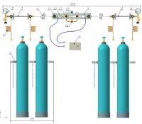 Рампа перепускная РП-02 (4с 2х2) углекислый газ на 4 баллона авто, подогрев