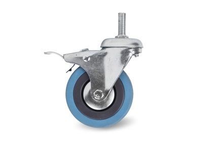 Колесо аппаратное поворотное SCtgb 55 125 мм с болтом и тормозом (F)