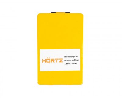 Набор сверл по металлу из 13 шт. 1.5-6.5 мм Р6М5 металлический кейс HORTZ