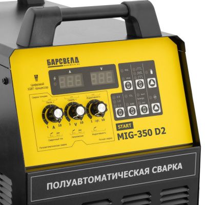 БАРСВЕЛД START MIG-350 D2 (380 В, 40-350 А, ПН 60 %, ф 0,8-1,2 мм, 35,9 кг, 2 диспл.)